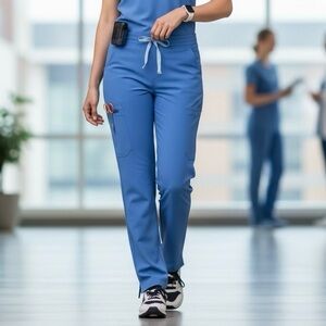 NWT Figs Yola Skinny Scrub Pants Blue Women’s Size XXS or 2XS